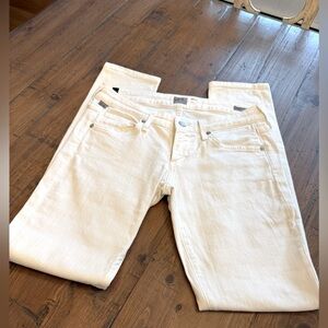 Citizens of Humanity white racer skinny denim pants. Size 26 waist.